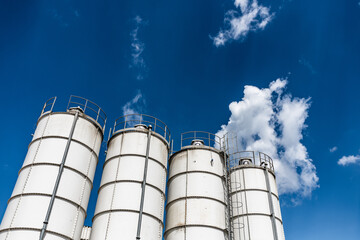 white silos - industrial background