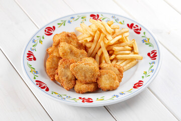 chicken nuggets with french fries