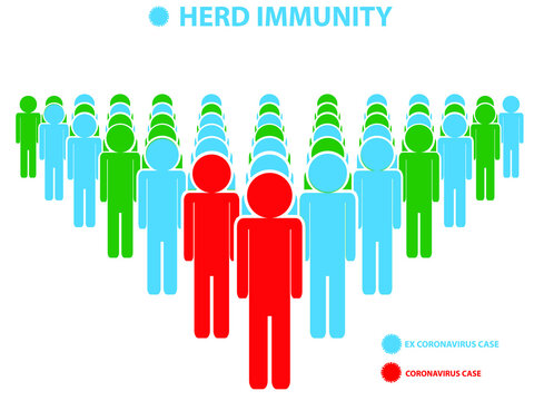 Herd Immunity Infographic. Vector Illustration