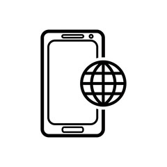 internet smart phone icon vector design template