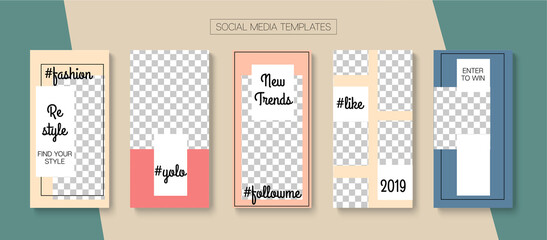 Social Stories Cool Vector Layout.
