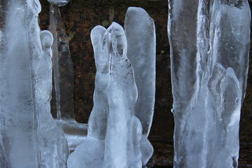 Cold ice like sculptures in the nature.