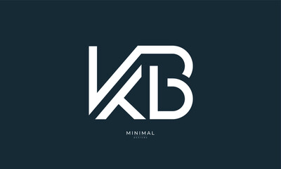 Obraz premium Alphabet letter icon logo KB