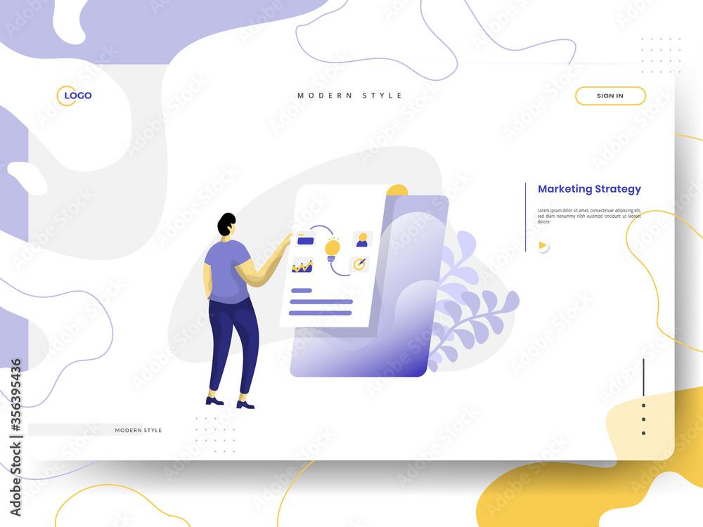 Poster web page design templates for marketing strategy. concepts for website and mobile app development. m