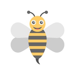 Honey bee icon in flat design style.