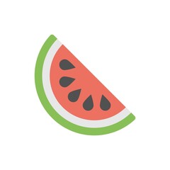 Watermelon slice icon in flat design style.