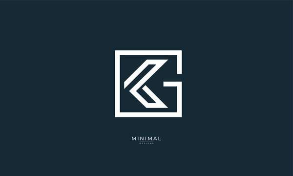 Alphabet letter icon logo GK or KG