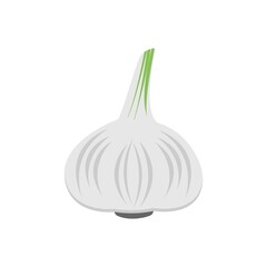 Garlic icon in flat design style. Organic vegetable sign.