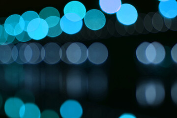 Blurred lights at night abstract background