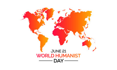 Obraz premium World Humanist Day is a Humanist holiday celebrated annually around the world on the June solstice, which usually falls on June 21. Vector Illustration.