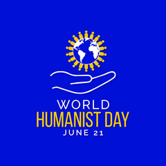 Fototapeta premium World Humanist Day is a Humanist holiday celebrated annually around the world on the June solstice, which usually falls on June 21. Vector Illustration.