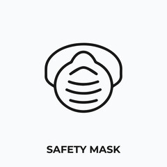 safety mask icon vector. safety mask icon vector symbol illustration. Modern simple vector icon for your design.