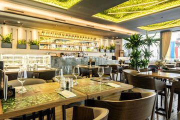 Interior of a modern urban restaurant
