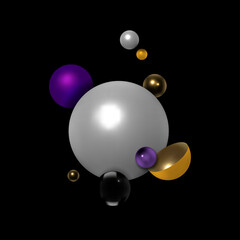 Vector 3d shapes background. Abstract 3d illustration. 3d geometric shapes. Modern wallpaper. Creative digital design.