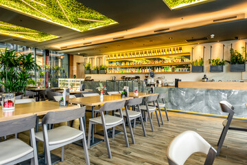 Interior of a modern urban restaurant