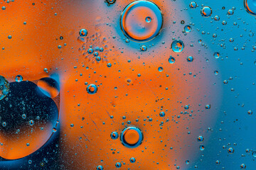 Abstract colorful background with oil drops and waves on water surface