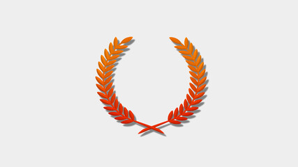 Amazing red and orange 3d wheat icon on white background