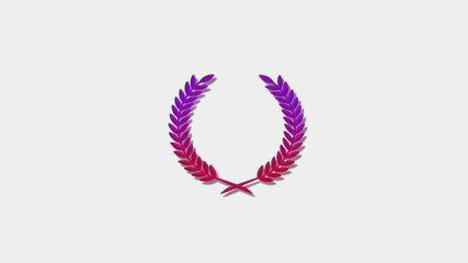 New purple and red color 3d wheat icon on white background