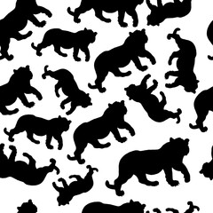 Black panther seamless pattern