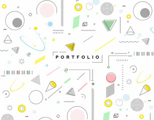 Abstract banner with Portfolio Calligraphic line art text poster with space of your text, vector illustration Design.