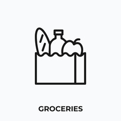 groceries icon vector. groceries icon vector symbol illustration. Modern simple vector icon for your design.