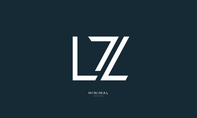 Alphabet letter icon logo LZ - obrazy, fototapety, plakaty