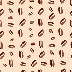 Coffee beans seamless pattern