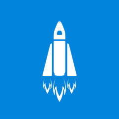 Rocket ship sign, icon, symbol. Vector illustration