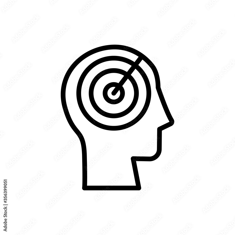 Poster head goal icon. simple line, outline vector elements of brain process icons for ui and ux, website o