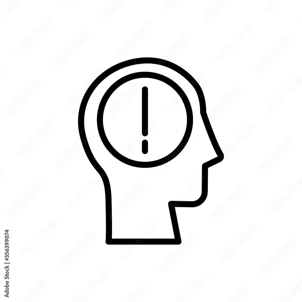 Poster head sign icon. simple line, outline vector elements of brain process icons for ui and ux, website o