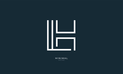 Alphabet letter icon logo LH