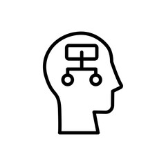 head analysis icon. Simple line, outline vector elements of brain process icons for ui and ux, website or mobile application