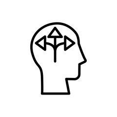 head arrow icon. Simple line, outline vector elements of brain process icons for ui and ux, website or mobile application