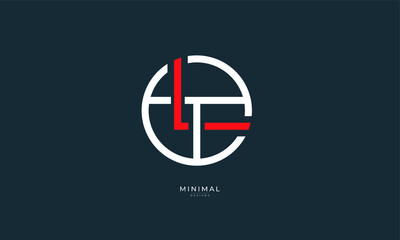 Alphabet letter icon logo LT or TL