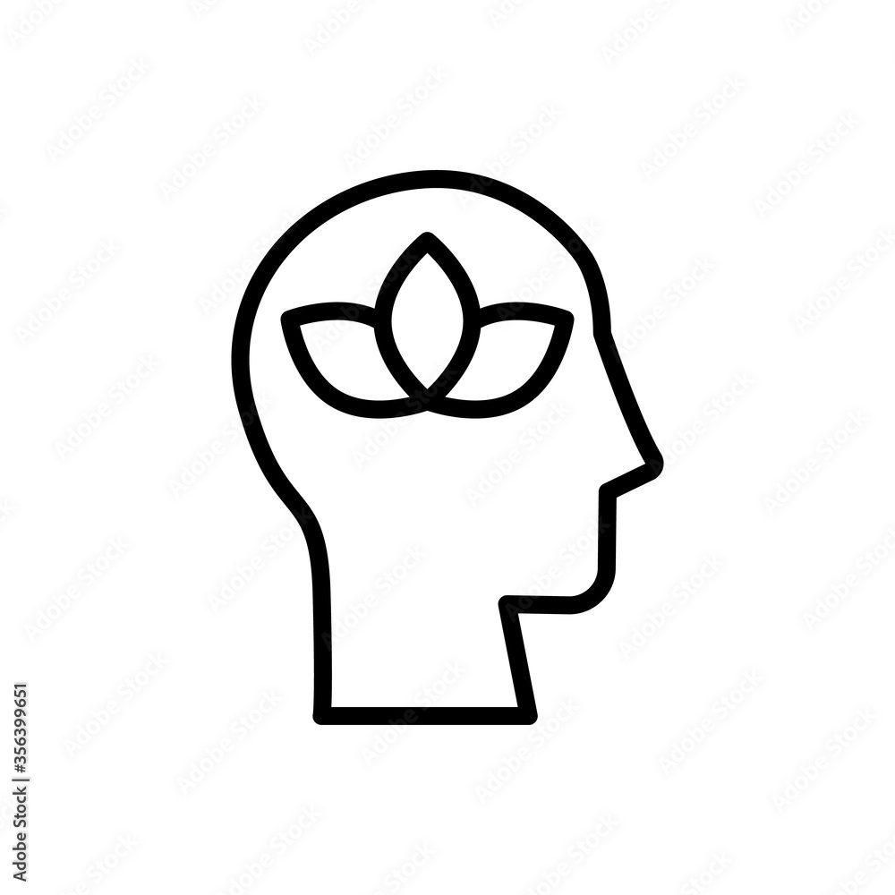 Poster head lotus icon. Simple line, outline vector elements of brain process icons for ui and ux, website or mobile application