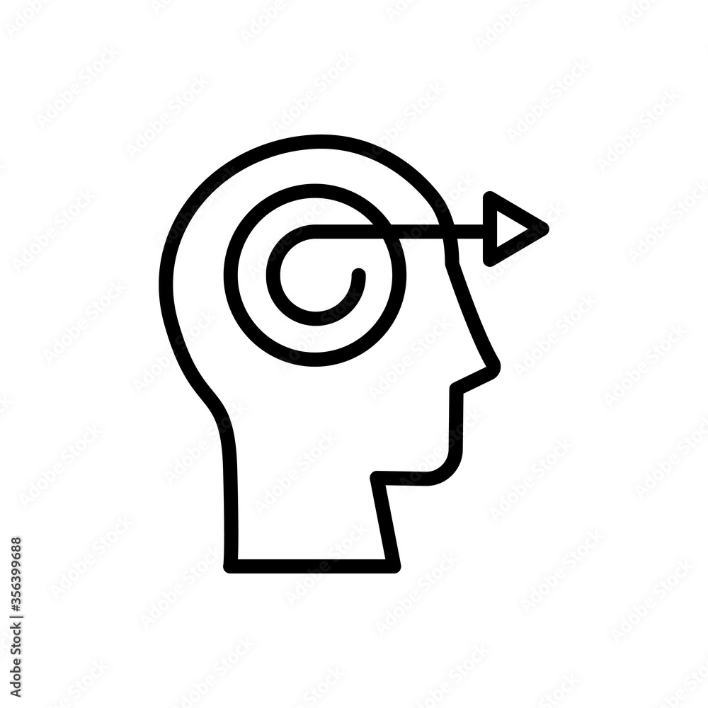 Aufkleber head arrow icon. simple line, outline vector elements of brain process icons for ui and ux, website 