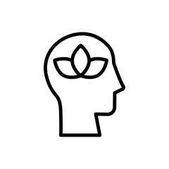 head lotus icon. Simple line, outline vector elements of brain process icons for ui and ux, website or mobile application