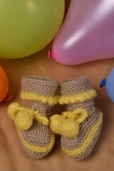 children's hand-made knitted shoes