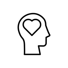 head heart icon. Simple line, outline vector elements of brain process icons for ui and ux, website or mobile application