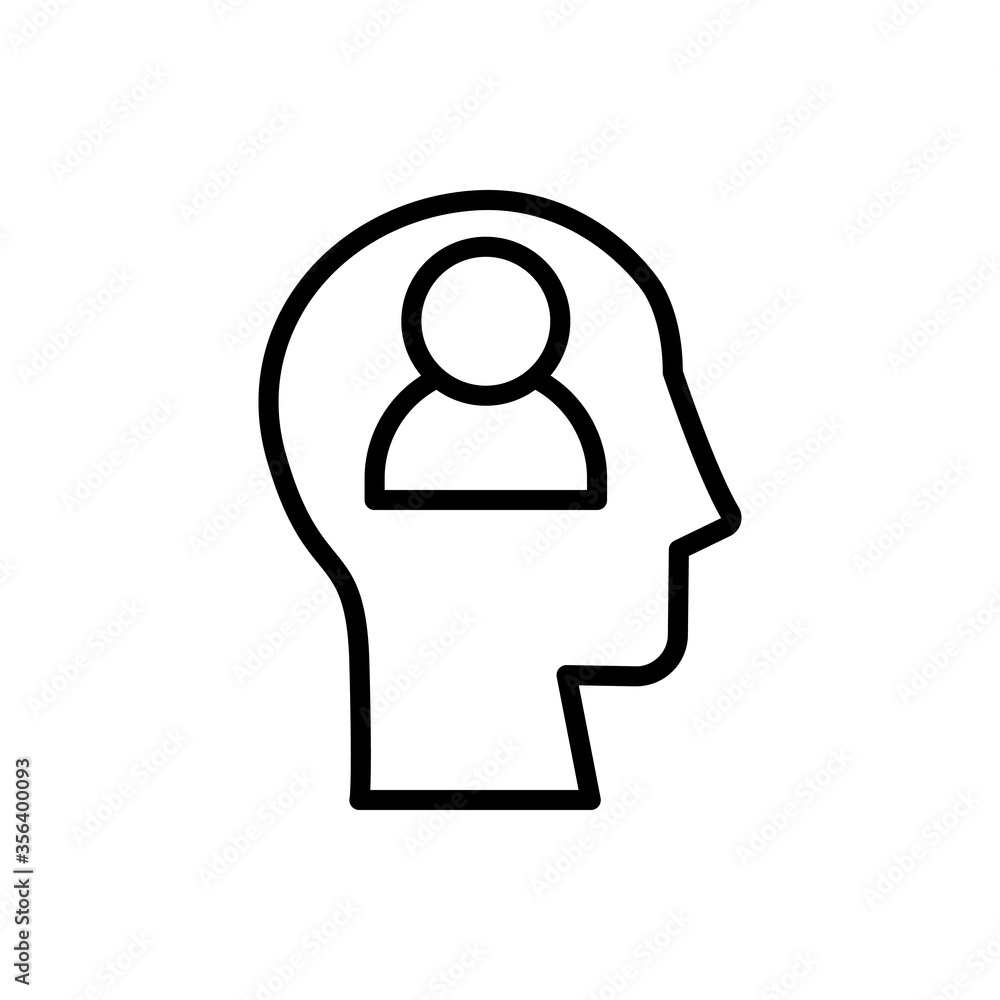 Poster head avatar man icon. simple line, outline vector elements of brain process icons for ui and ux, web