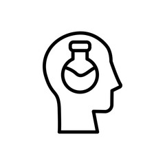 head flask icon. Simple line, outline vector elements of brain process icons for ui and ux, website or mobile application