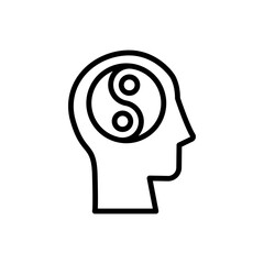 head yin yang icon. Simple line, outline vector elements of brain process icons for ui and ux, website or mobile application