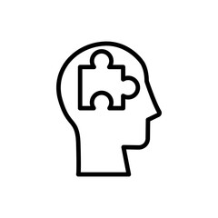 head puzzle icon. Simple line, outline vector elements of brain process icons for ui and ux, website or mobile application