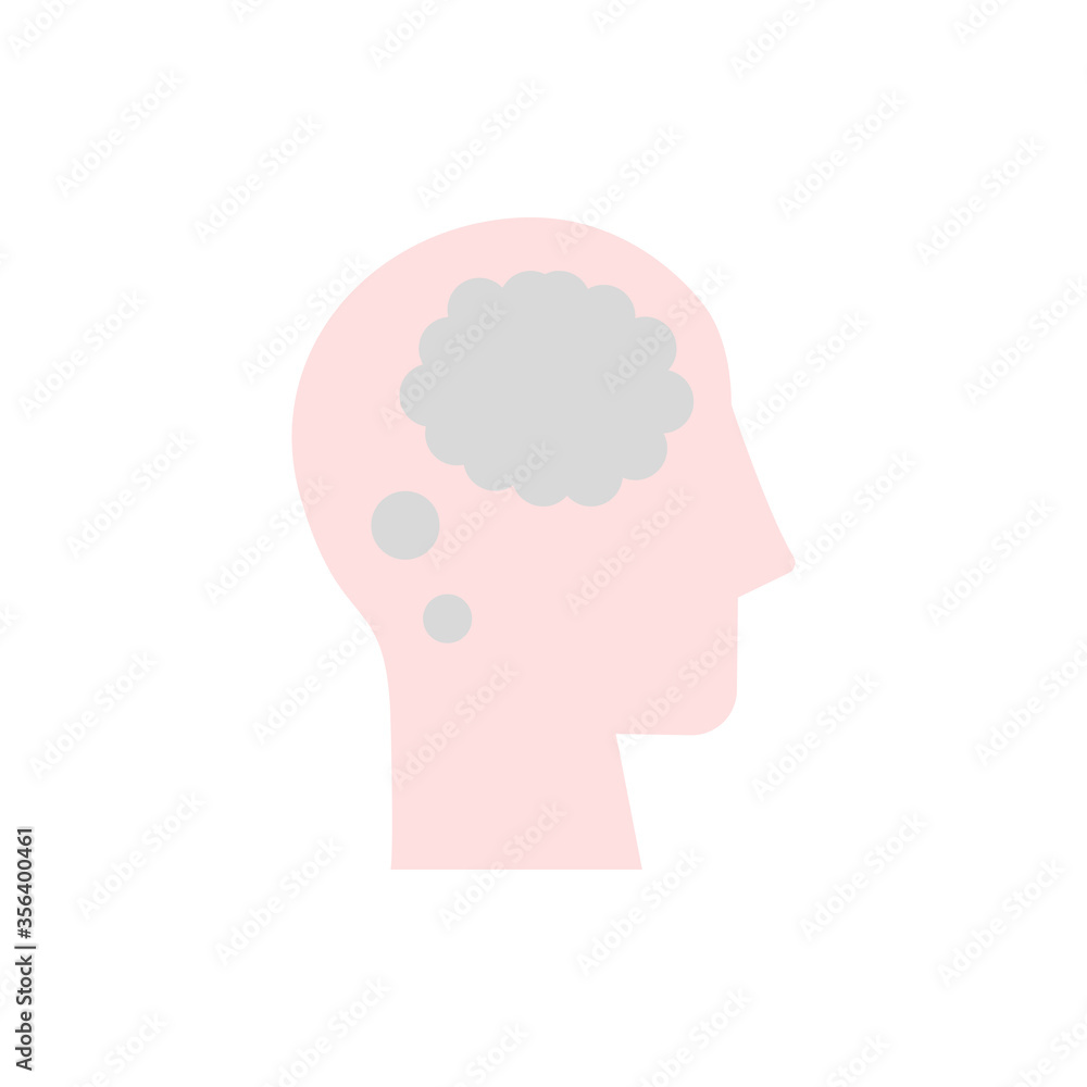 Aufkleber head thinks icon. simple color vector elements of brain process icons for ui and ux, website or mobi