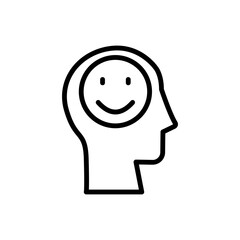 head smile icon. Simple line, outline vector elements of brain process icons for ui and ux, website or mobile application