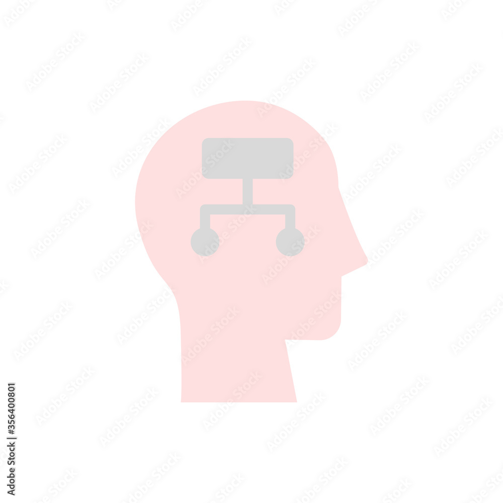 Aufkleber head analysis icon. simple color vector elements of brain process icons for ui and ux, website or mo