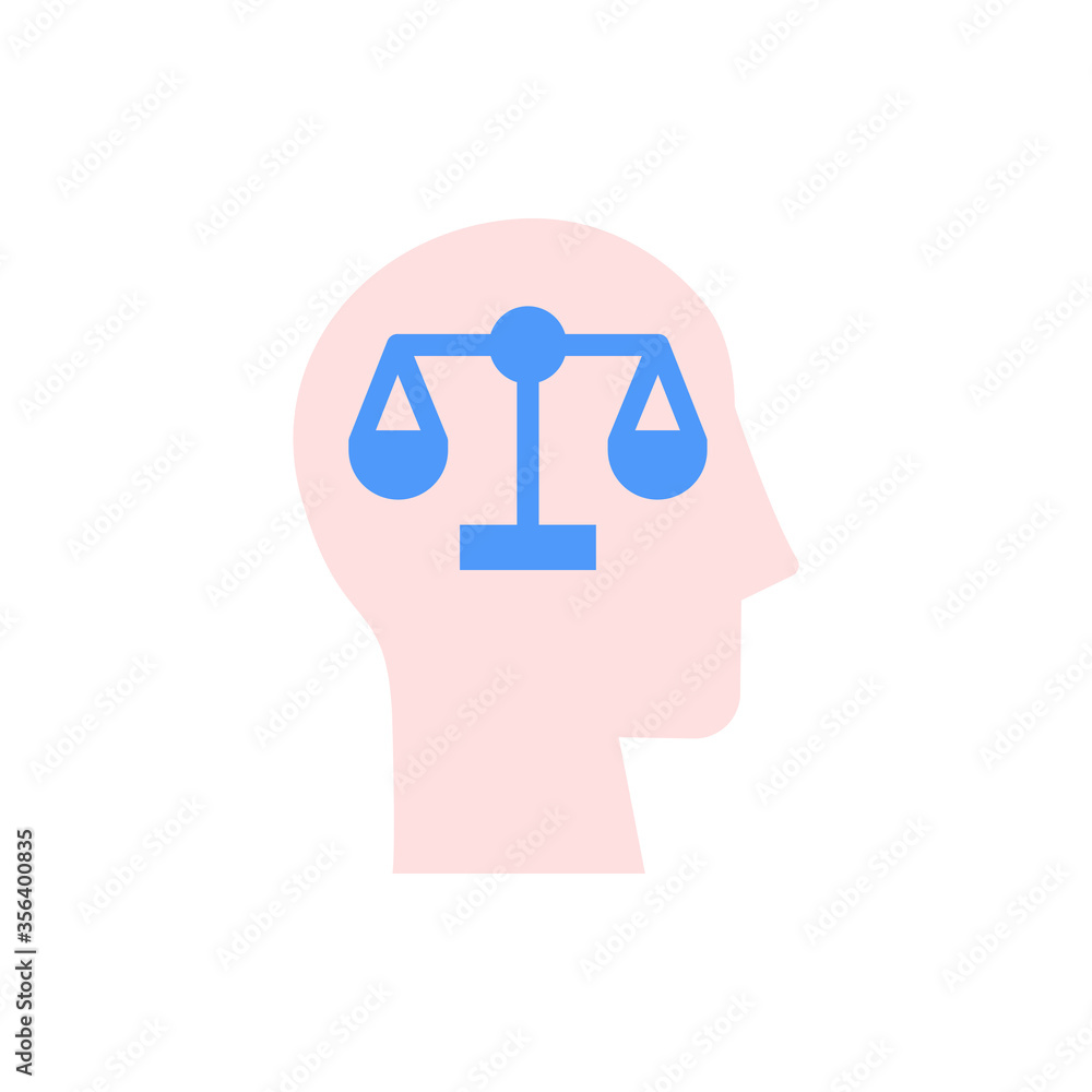 Aufkleber head libra icon. simple color vector elements of brain process icons for ui and ux, website or mobil