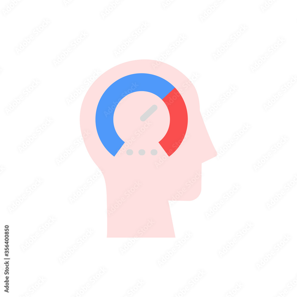 Poster head speedometer icon. simple color vector elements of brain process icons for ui and ux, website or