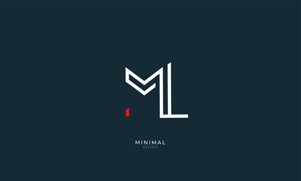 Alphabet letter icon logo ML