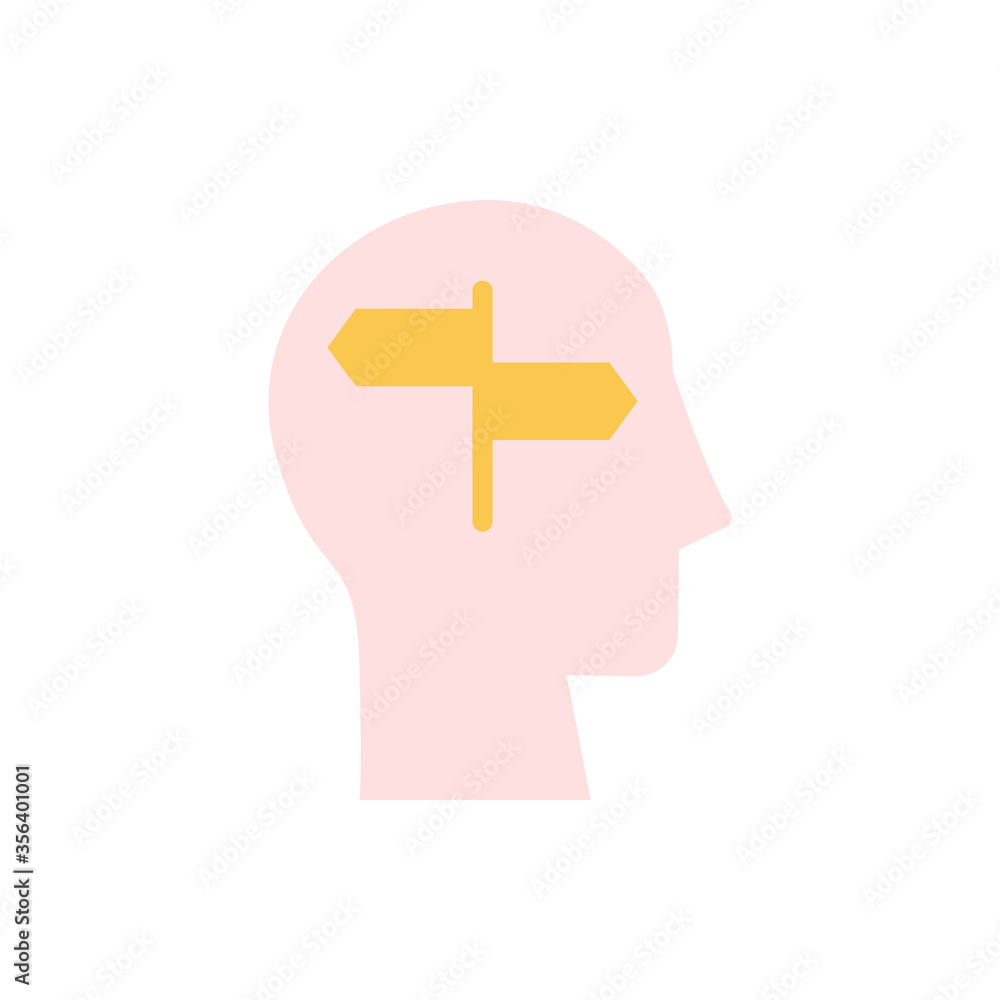 Poster head signboard icon. simple color vector elements of brain process icons for ui and ux, website or m